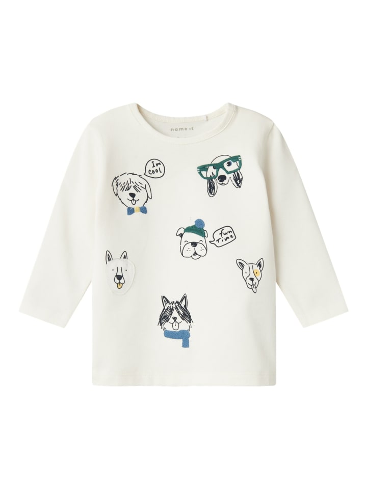 name it Jungen Longsleeve bedruckt in Weiß günstig kaufen