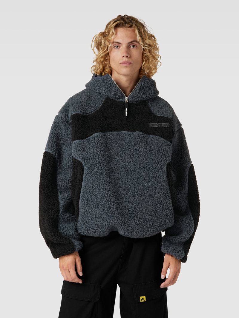 Sweatshirt mit Kunstfell in dunkelgrau