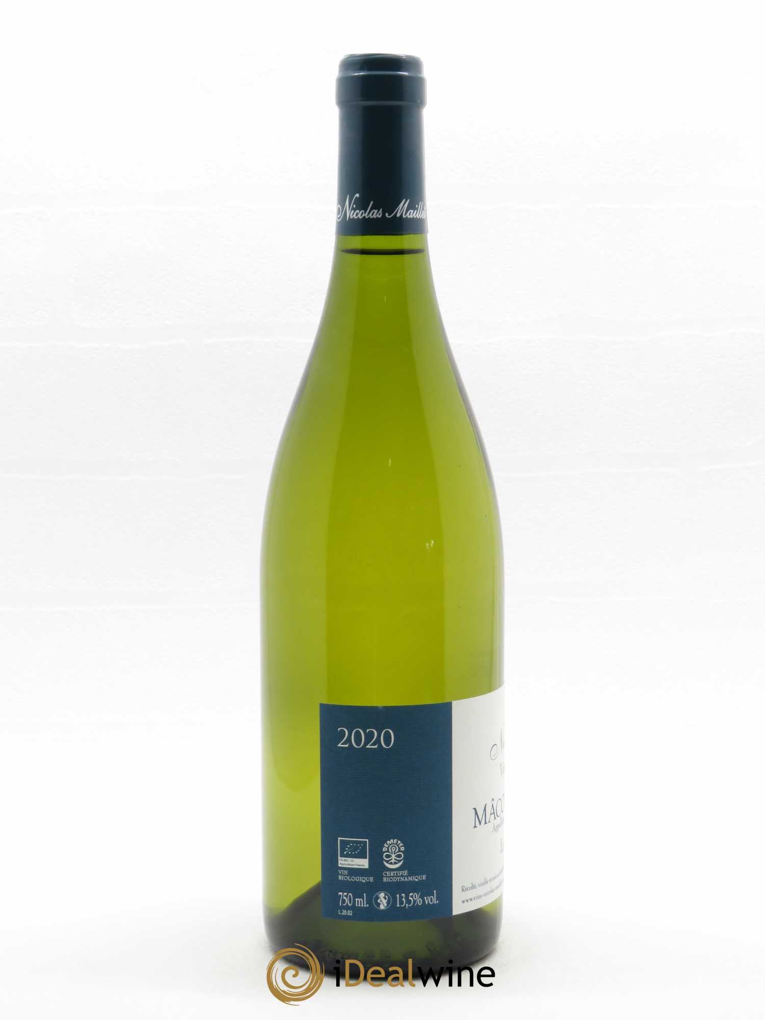 Mâcon-Verzé Le Chemin Blanc Nicolas Maillet  2020 - Lot de 1 Bouteille
