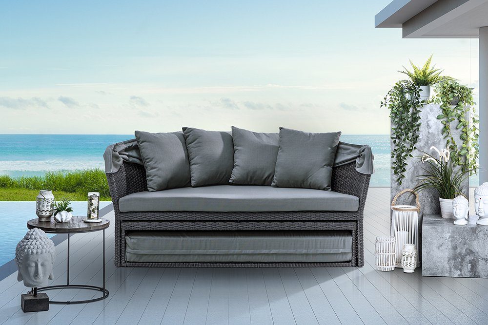 riess-ambiente Loungebett PLAYA LIVING 165cm anthrazit / grau, 2 Teile, Outdoor · Gartenmöbel · Sonneninsel · drehbarer Sitzfläche · Modern