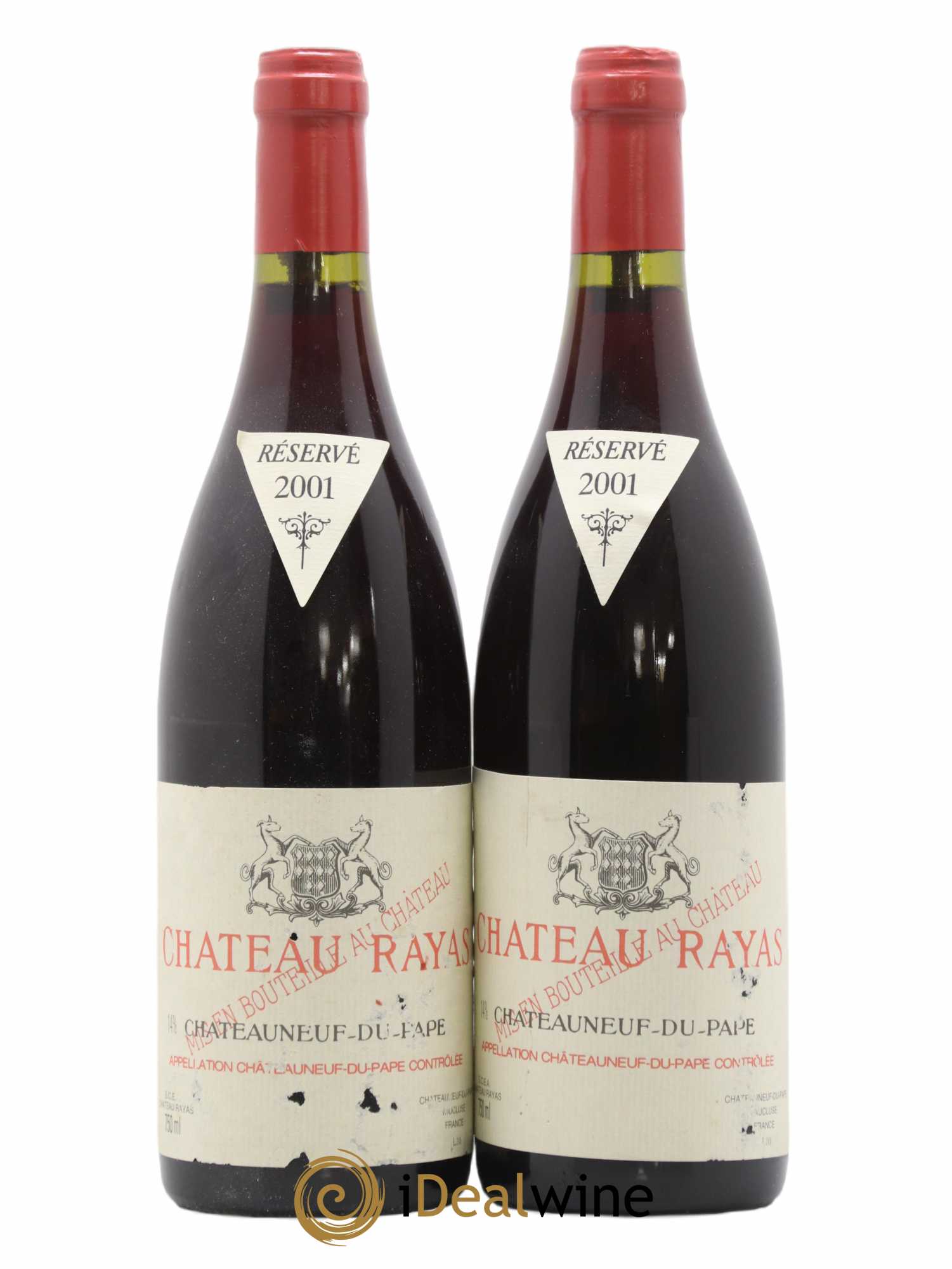 Châteauneuf-du-Pape Château Rayas Emmanuel Reynaud  2001 - Lot de 2 Bouteilles