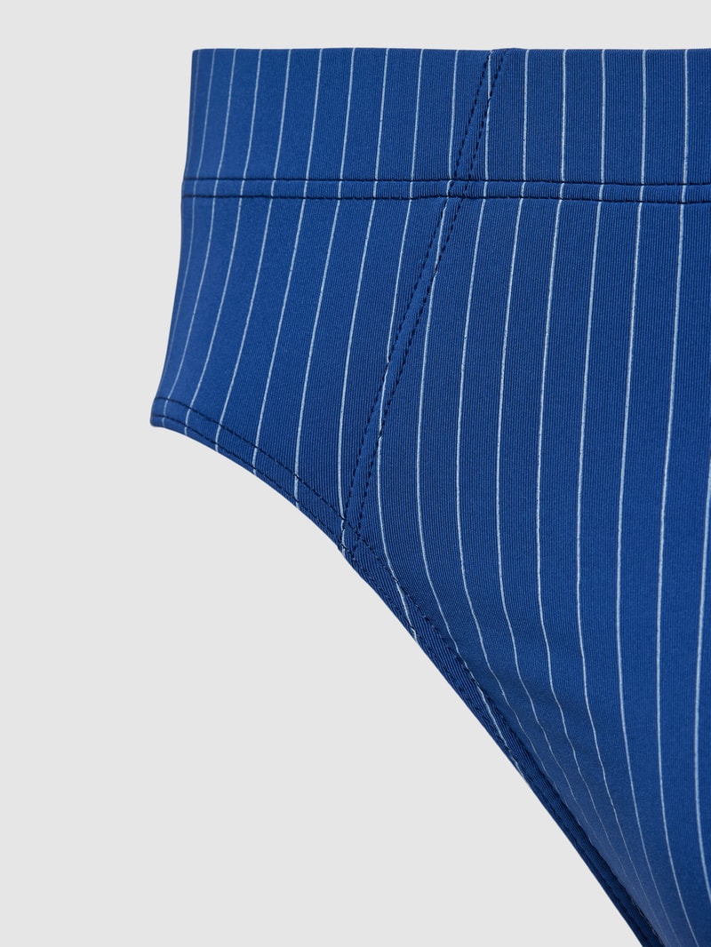 Slip mit Streifenmuster und Label-Detail in royalblau