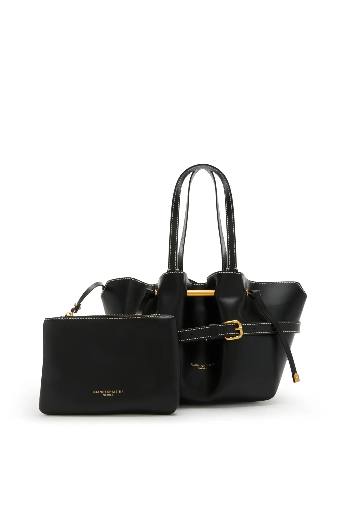 GIANNI CHIARINI  Damen Schultertasche Schwarz Bs-10630-prck-1