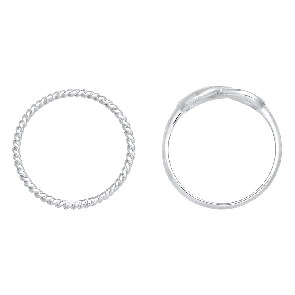 Elli Elli Bague Bague superposée pour femme Duo Infinity Twisted Basic Trend Blogger e Bague