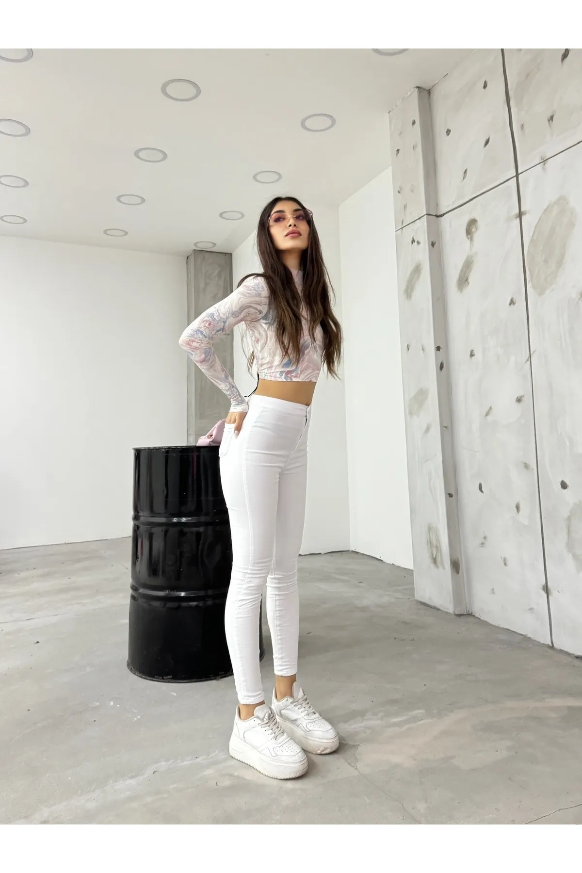 BİKELİFE  Weiße Lycra-Leggings für Damen