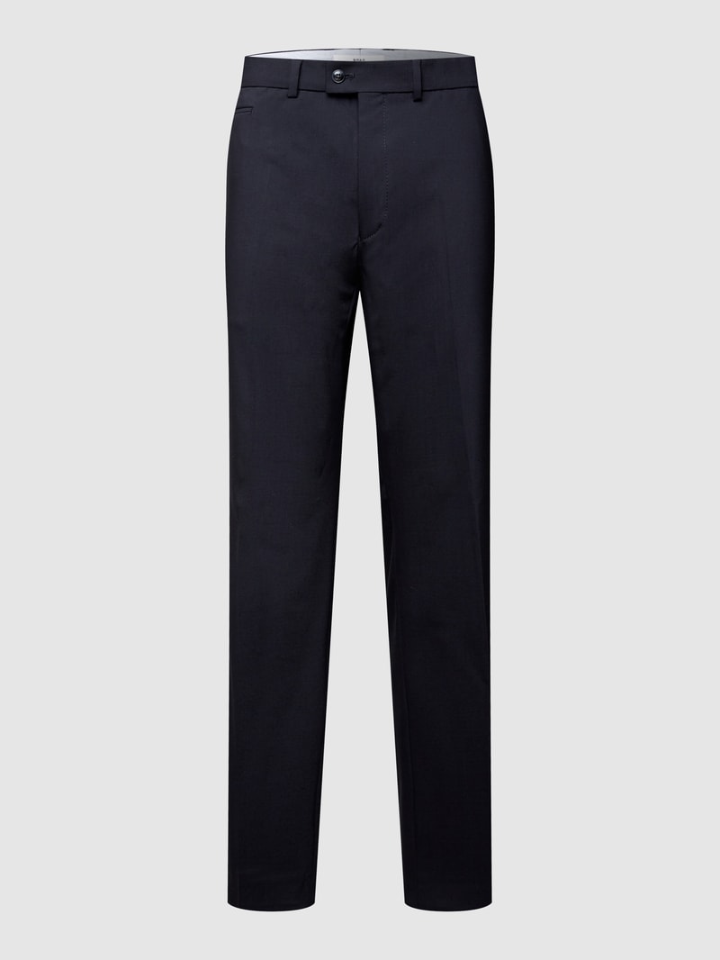 Regular Fit Hose aus Schurwoll-Mix mit Stretch-Anteil Modell 'Enrico' in schwarz