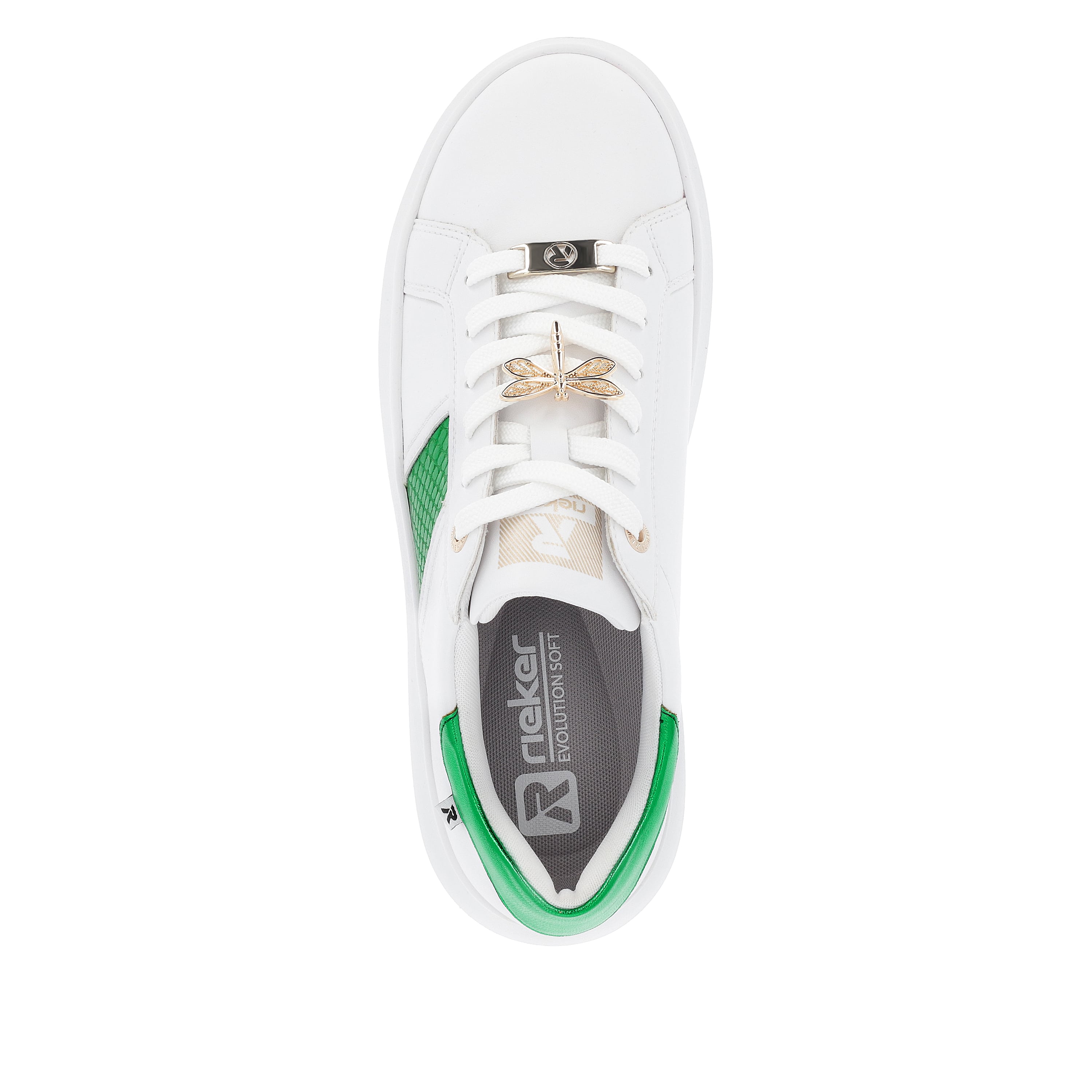 Rieker Damen Sneaker Low crystal white metallic-green