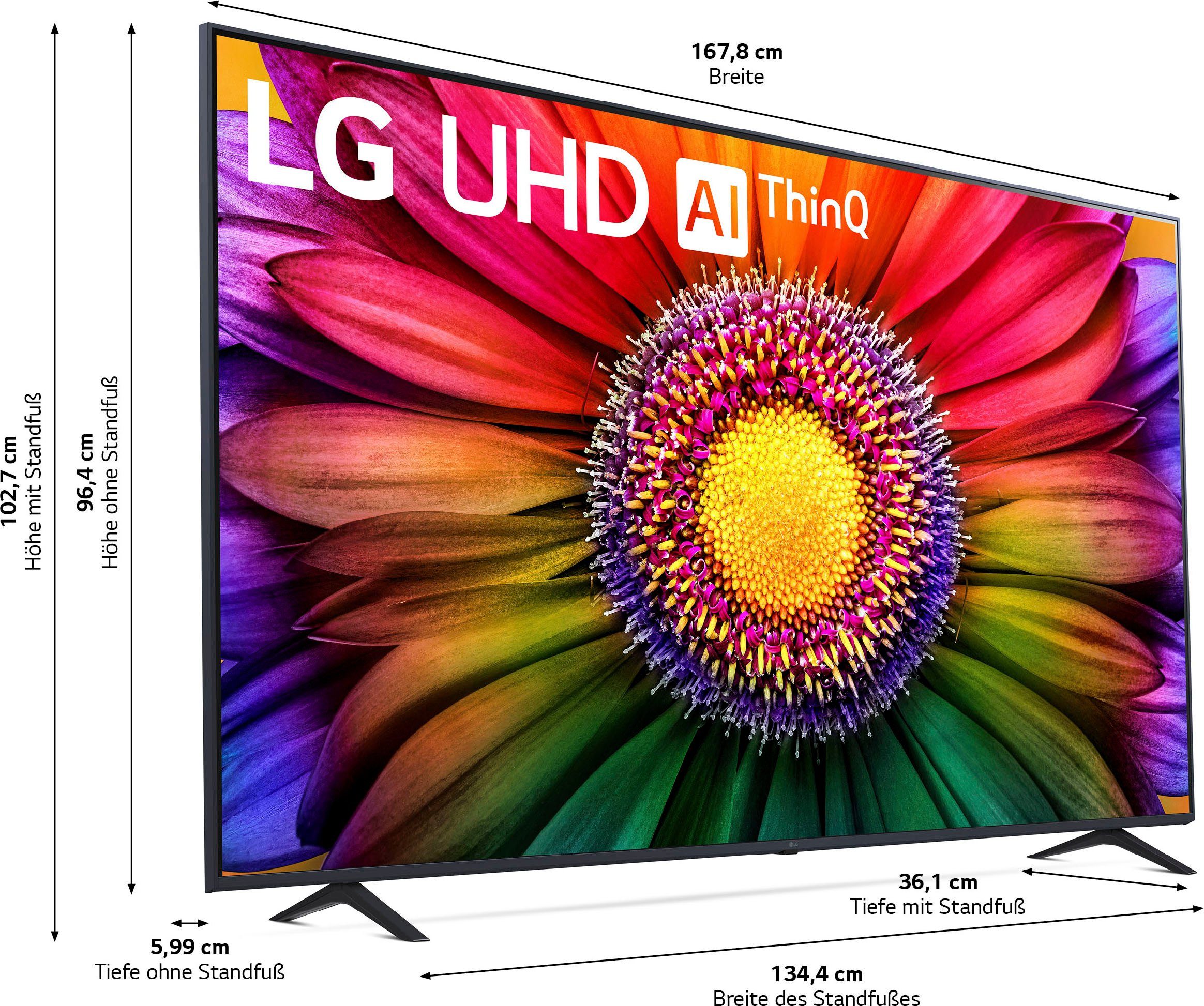 LG 75UR80006LJ LED-Fernseher (189 cm/75 Zoll, 4K Ultra HD, Smart-TV, UHD,α5 Gen6 4K AI-Prozessor,HDR10,AI Sound Pro,Filmmaker Mode)
