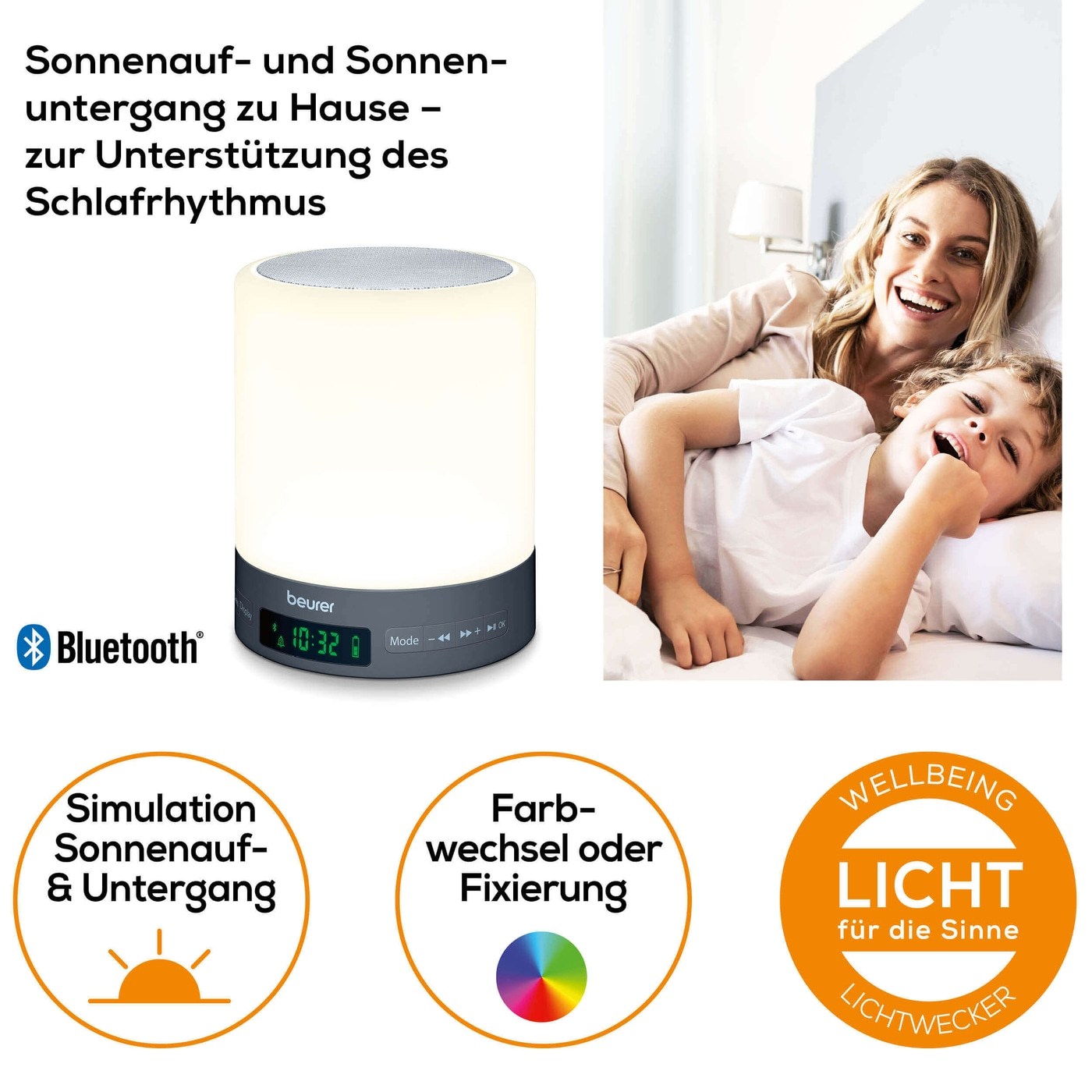 Beurer Lichtwecker WL 50-Lichtwecker für natürliches Einschlafen & sanftes Aufwachen
