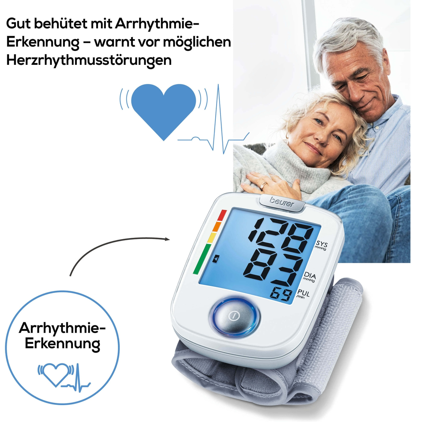 Beurer Handgelenk-Blutdruckmessgerät BC 44-Beleuchtetes Handgelenk-Blutdruckmessgerät zur einfachen Bedienung