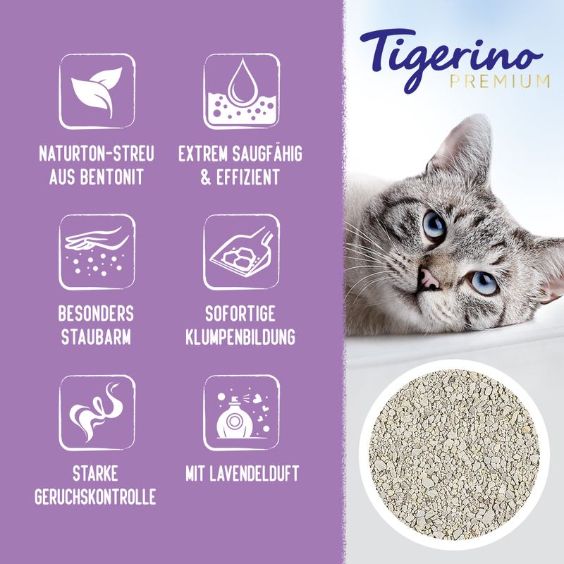 Tigerino Premium Katzenstreu - Lavendelduft