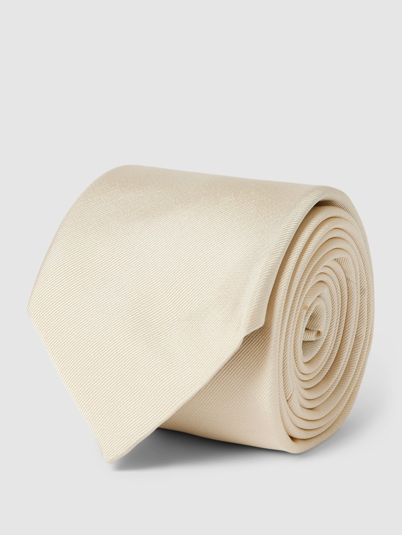 Krawatte mit Label-Patch in offwhite