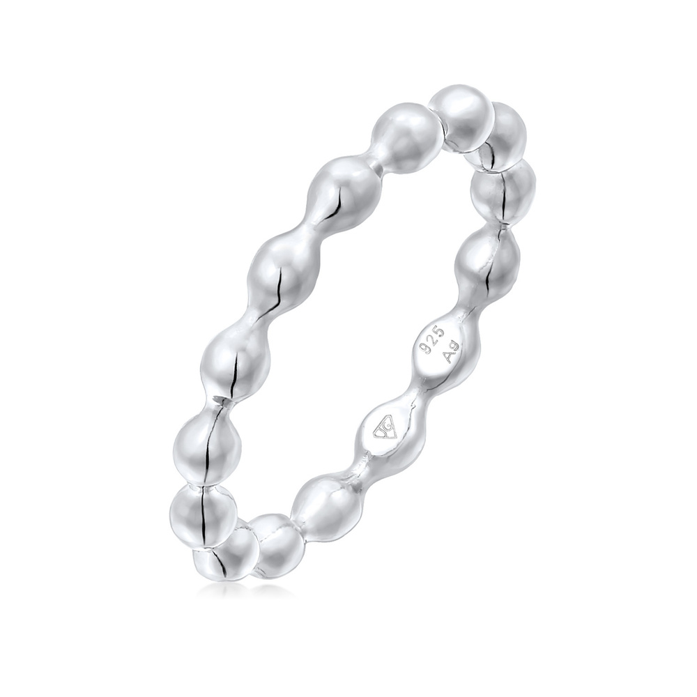 Elli Elli Bague Femmes Boule pile Simple en Argent Sterling 925 Bague