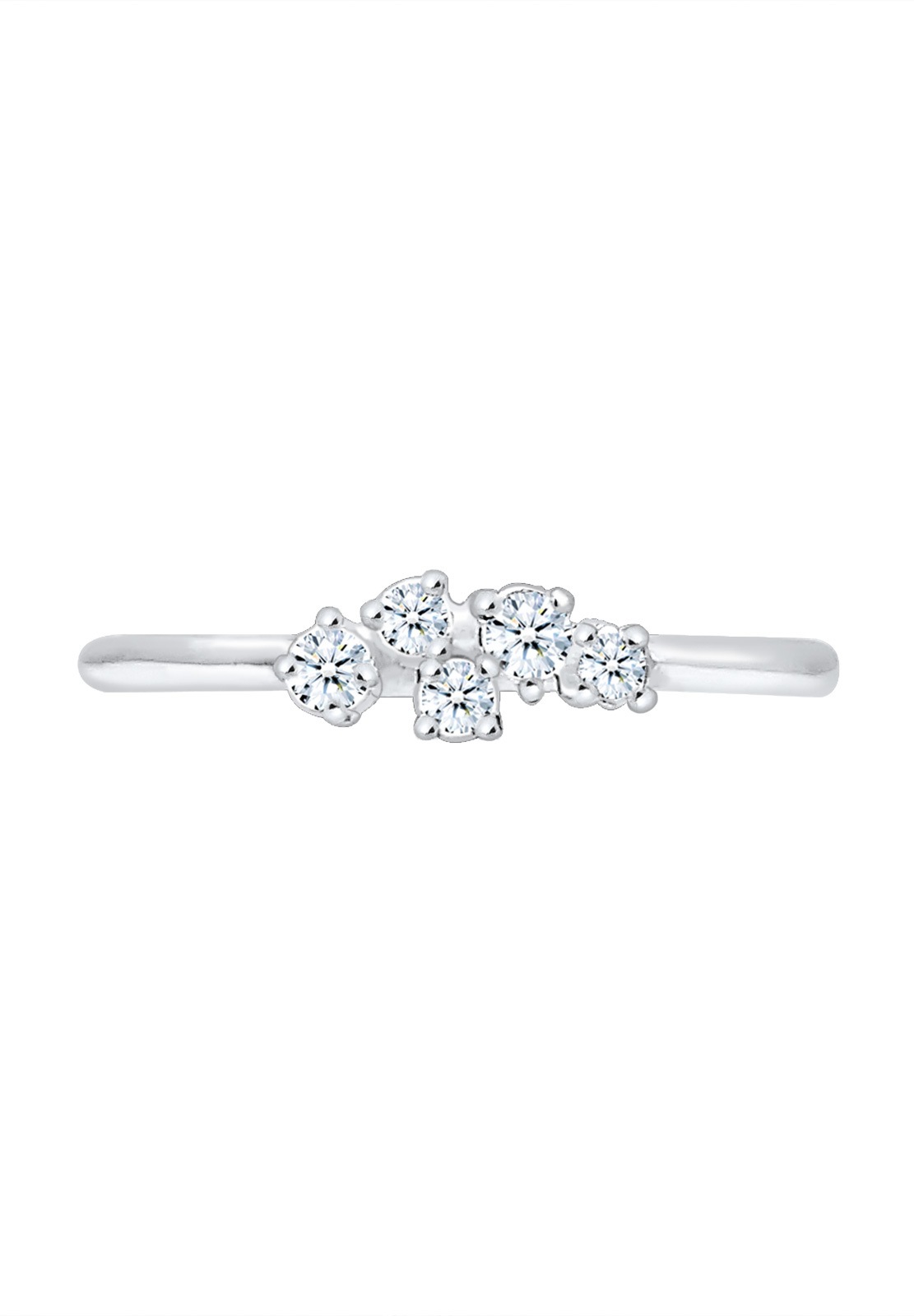 Elegancki pierścionek zaręczynowy Elli DIAMONDS dla kobiet z diamentem (0,12 ct) w srebrze próby 925