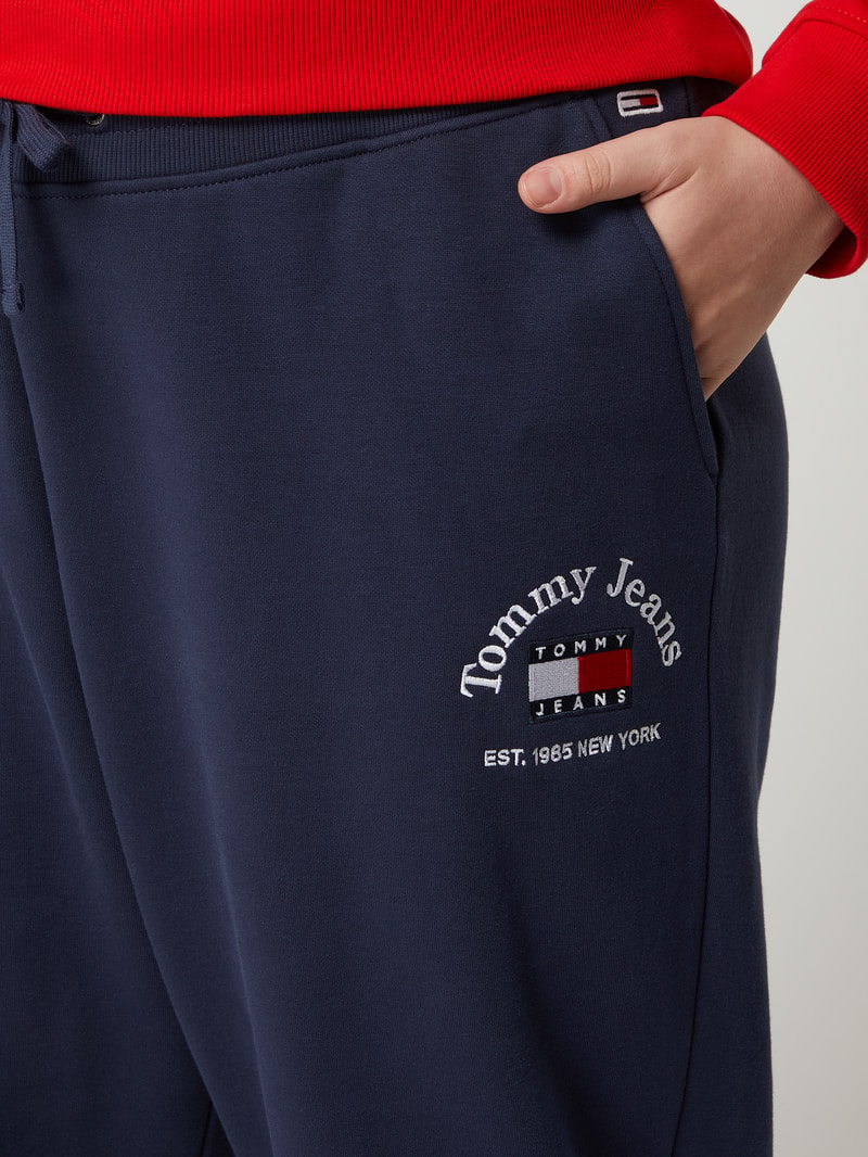 PLUS SIZE Sweathose mit Logo-Stickereien in marineblau