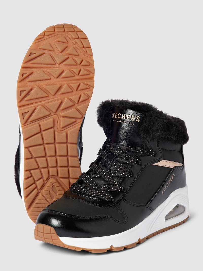 High Top Sneaker mit Label-Details Modell 'UNO - COZY ON AIR' in schwarz