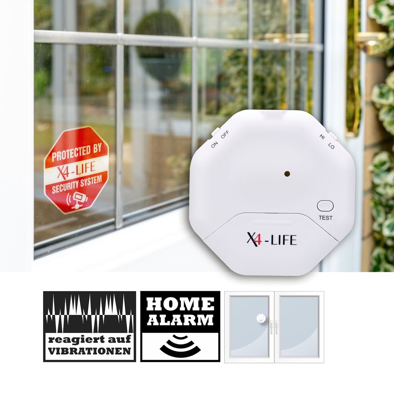 X4-Life Security Glasbruch-Alarm