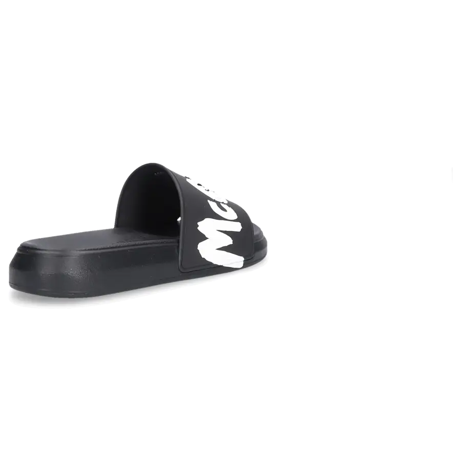 Alexander McQueen - Badeschuhe SLIDER GRAFFITI Kautschuk - schwarz