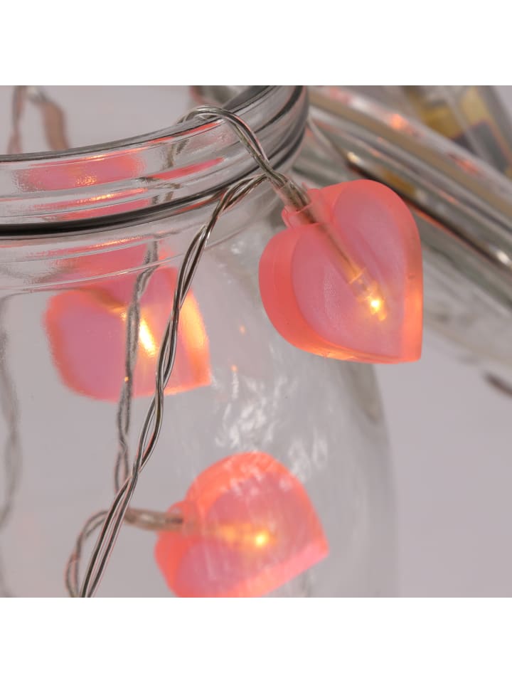 MARELIDA LED Lichterkette Herzen für Valentingstage Muttertag L: 90cm in rosa günstig kaufen onesize