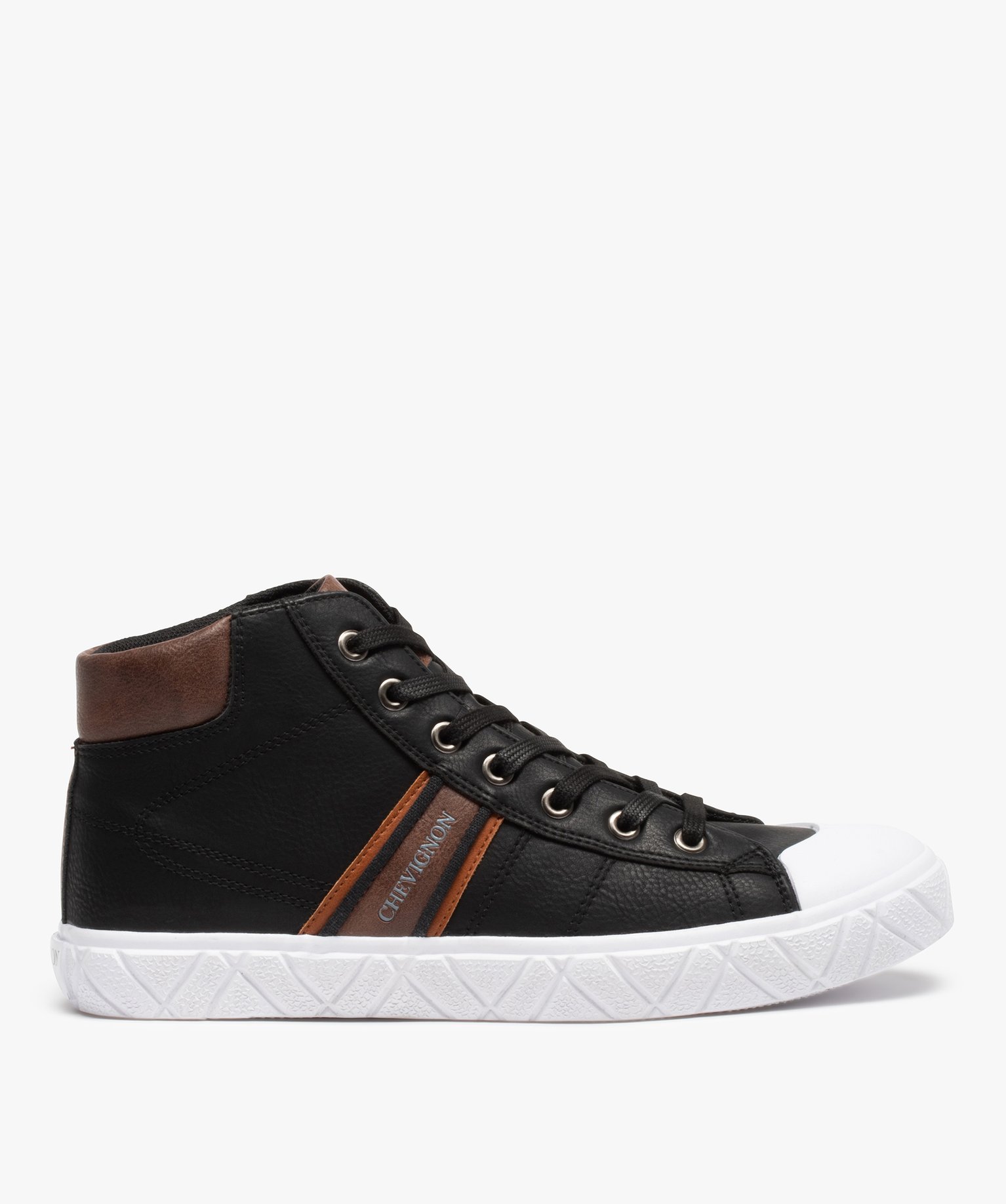 Baskets homme semi-montantes unies à lacets - Chevignon noir | GEMO