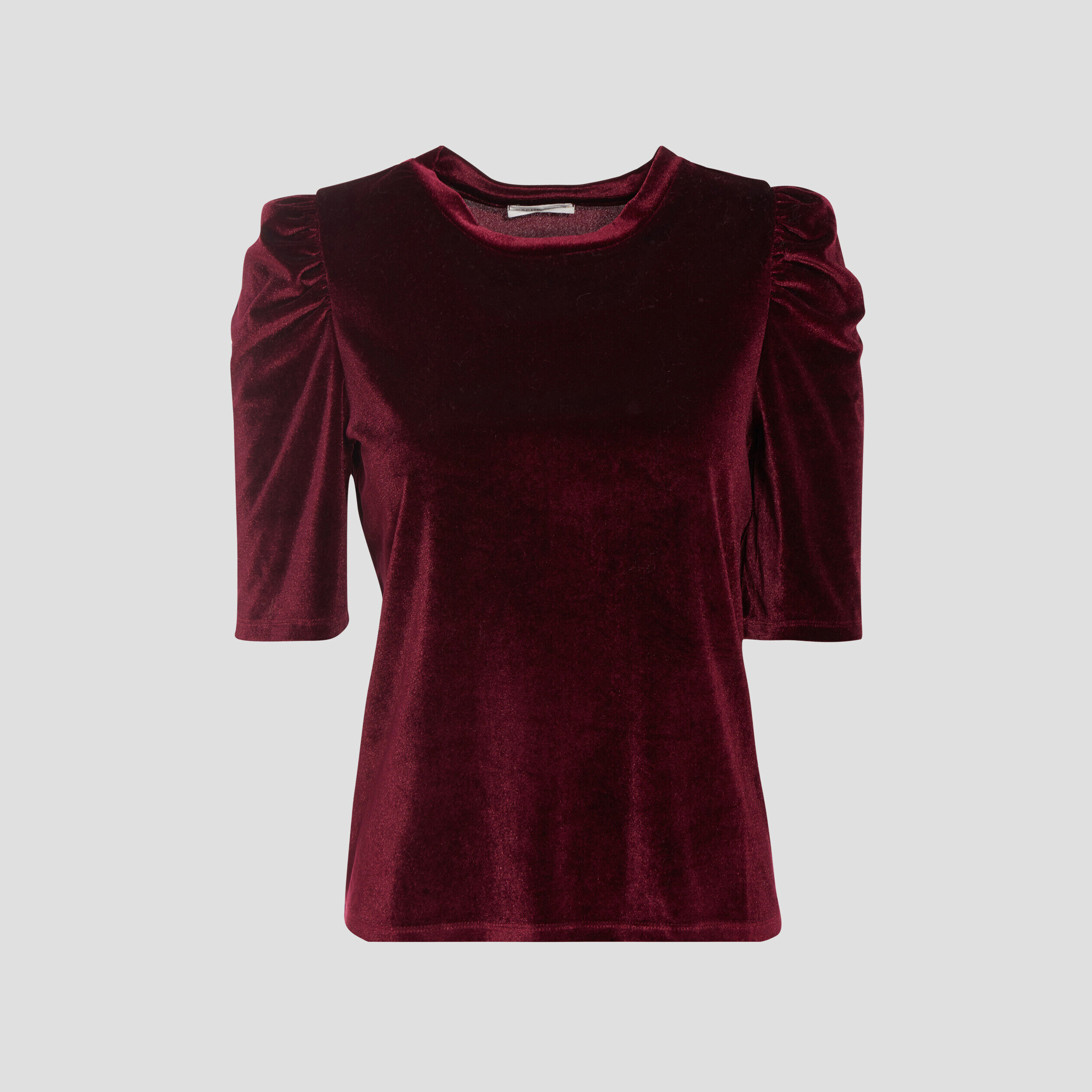 T-shirt manches 3/4 velours prune femme | Cache Cache
