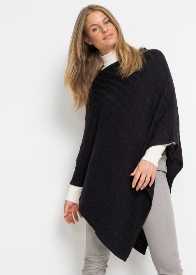 Poncho mit Kaschmiranteil