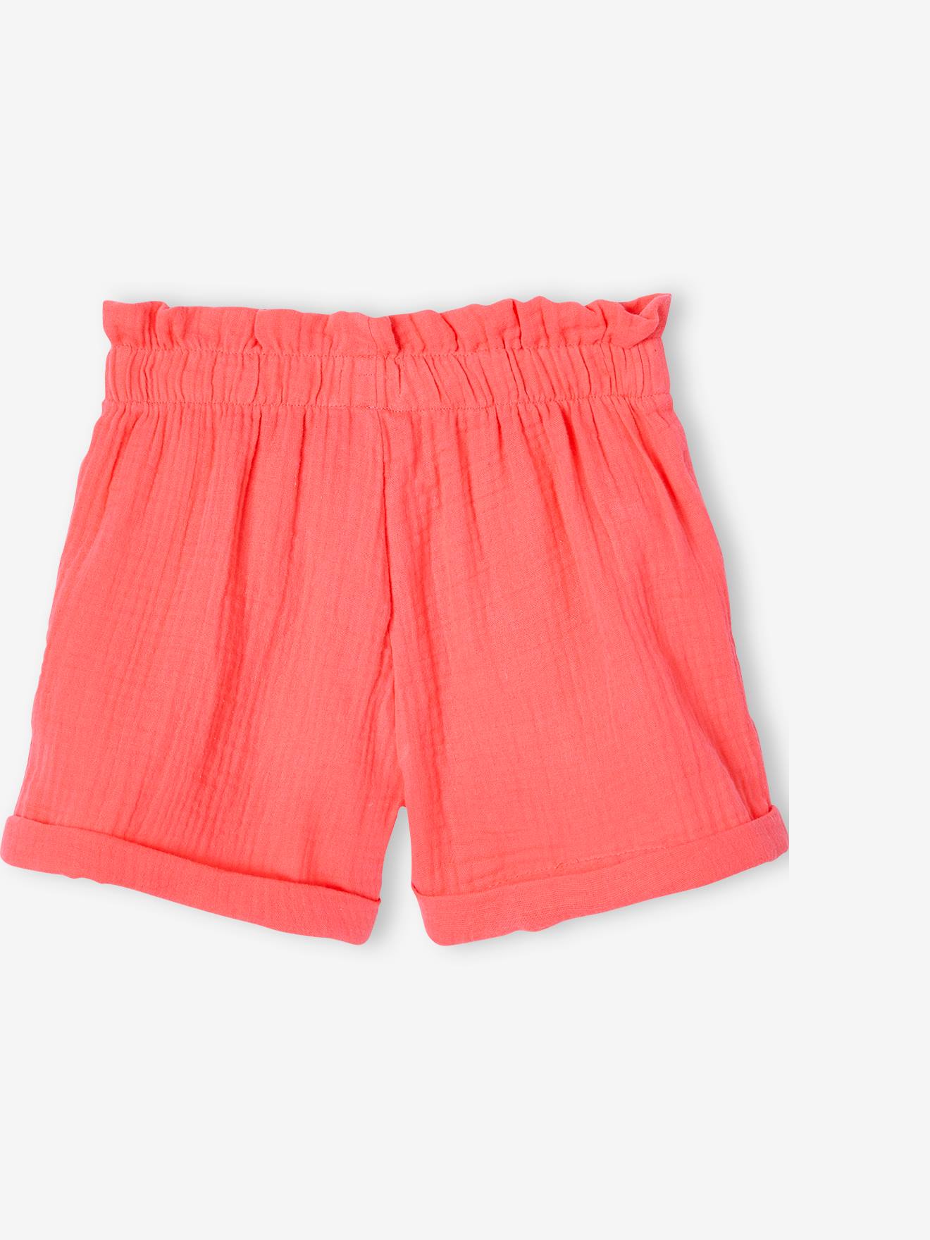 Vertbaudet Mädchen Paperbag-Shorts, Musselin - vanille
