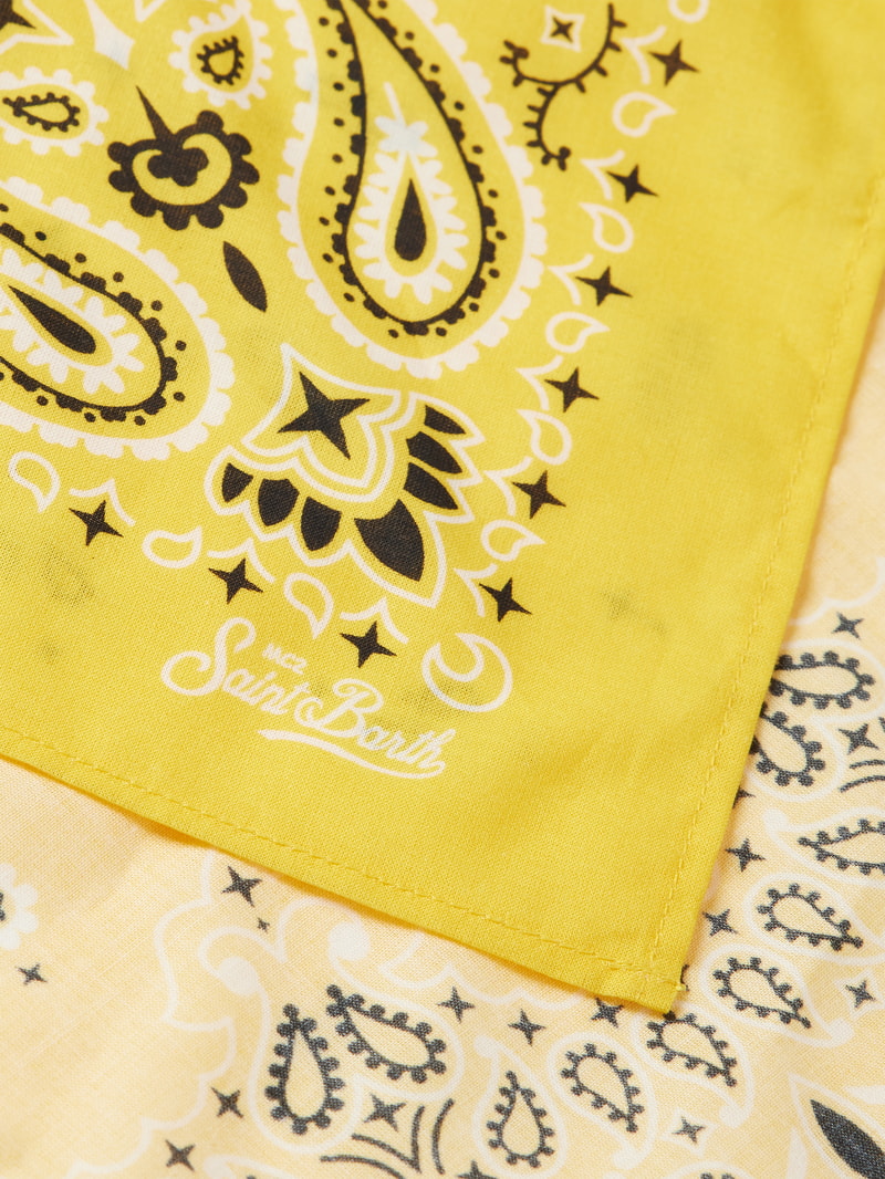 Schal mit Label-Print Modell 'FOULARD' in gelb