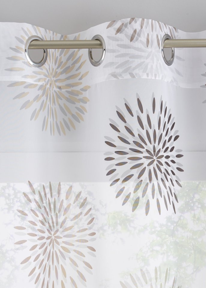 Gardine mit Kreise Druck(1er-Pack)