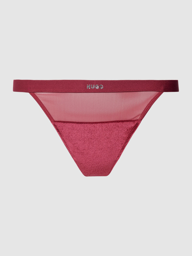 String in semitransparentem Design Modell 'Velvet' in bordeaux rot