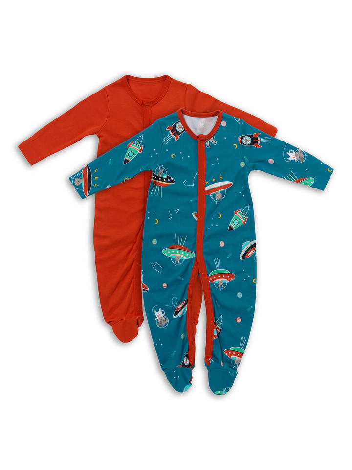 Schlummersack Bio Baby-Schlafanzug langarm 2er Pack in Anthrazit günstig kaufen