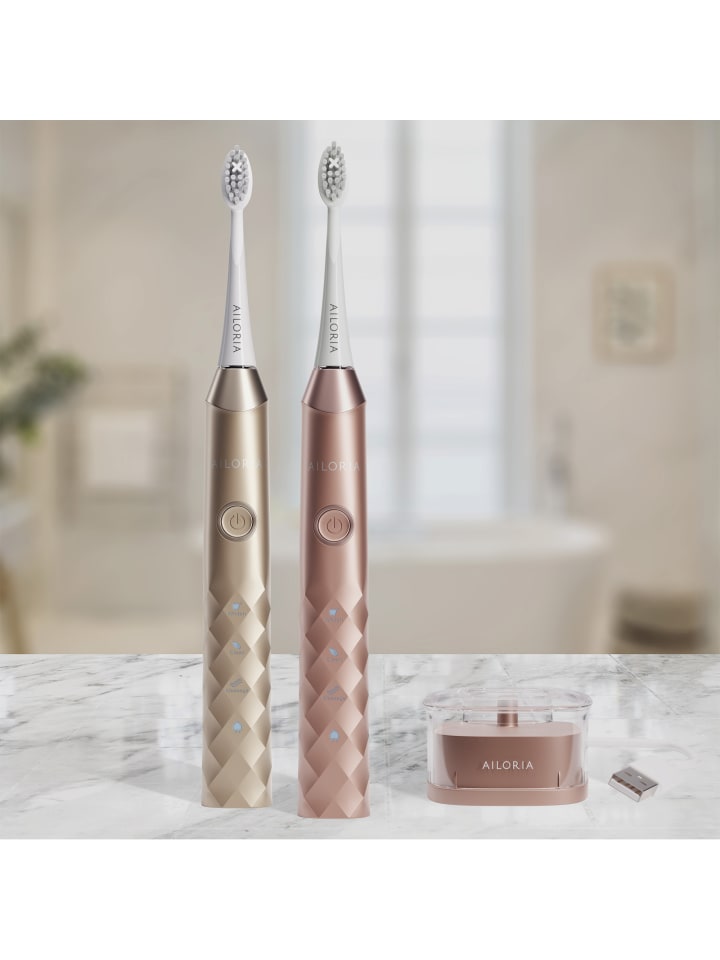 Ailoria SHINE BRIGHT SET USB-Schallzahnbürste Limited Edition in gold günstig kaufen onesize