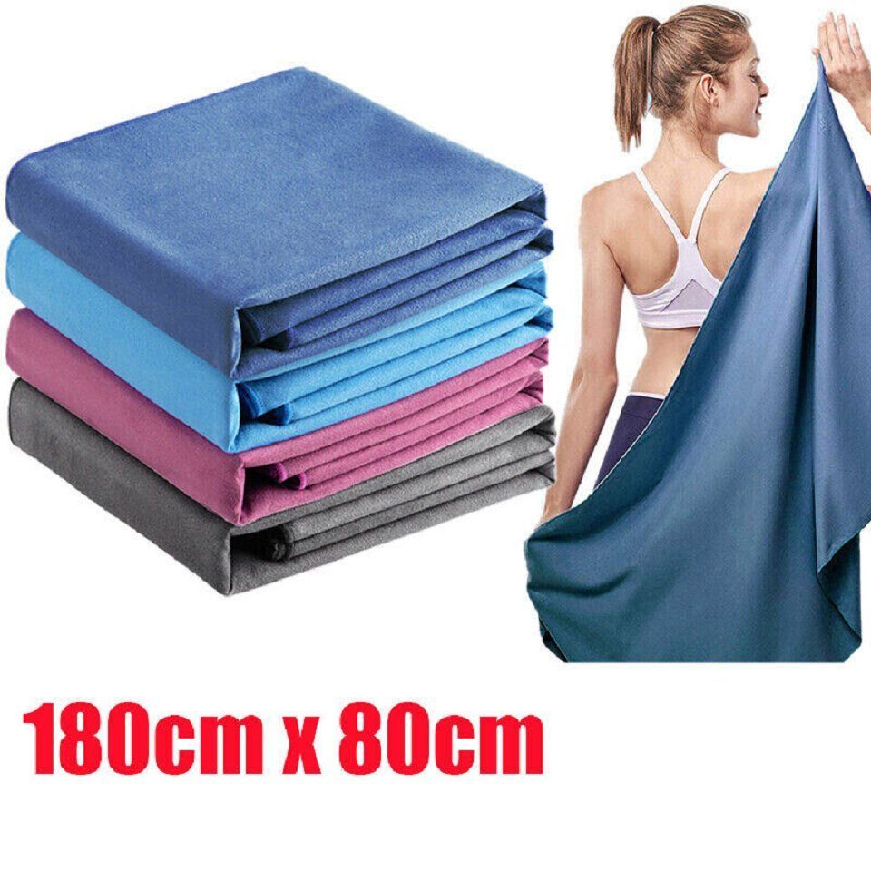 edimens Strandtuch 180x80cm Mikrofaser SchnellTrocknend Strandtuch Fitnessstudio Handtuch, Mikrofaser (1-St), Sandfrei, Weich, gute Wasseraufnahme, mit Tragetasche