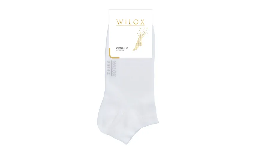 WILOX Damen Sneaker Socken ORGANIC COTTON weiß