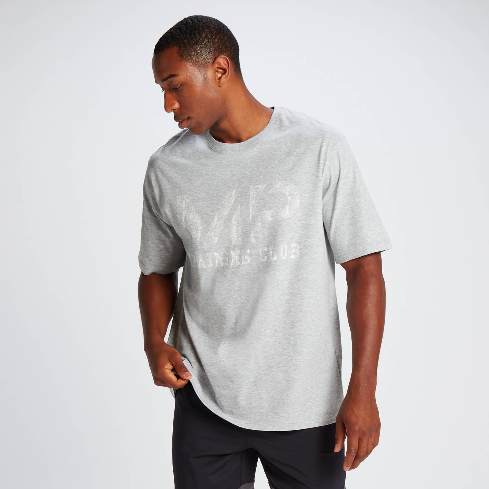 T-shirt en coton oversize MP Tempo pour hommes – Orage chiné