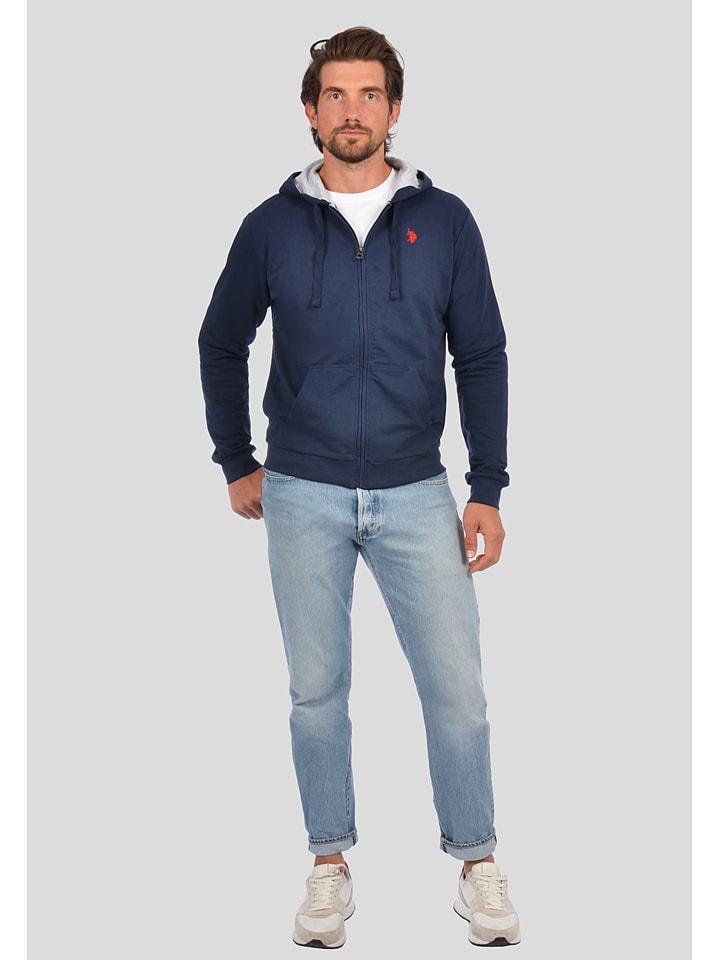 U.S. Polo Assn. Sweatjacke in Dunkelblau günstig kaufen