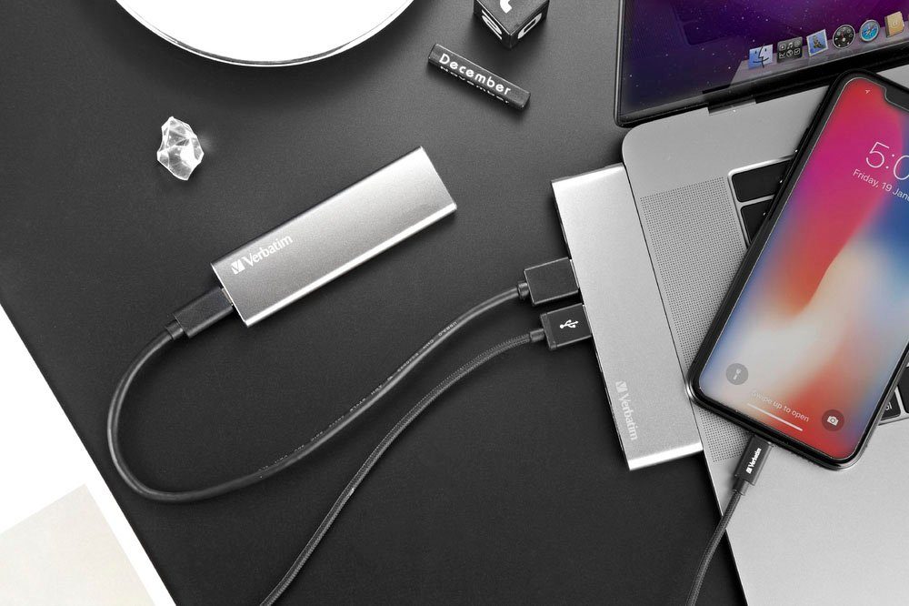 Verbatim Vx500 120GB externe SSD (120 GB) 500 MB/S Lesegeschwindigkeit, 290 MB/S Schreibgeschwindigkeit
