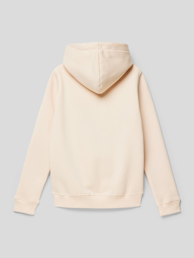 Hoodie mit Label-Details Modell 'Basic' in sand