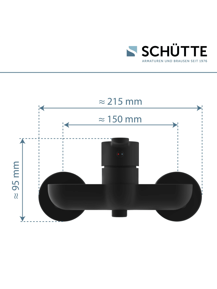 Schütte Duscharmatur DENVER in Schwarz matt - (L) 12 x (B) 18 x (H) 10 cm günstig kaufen onesize