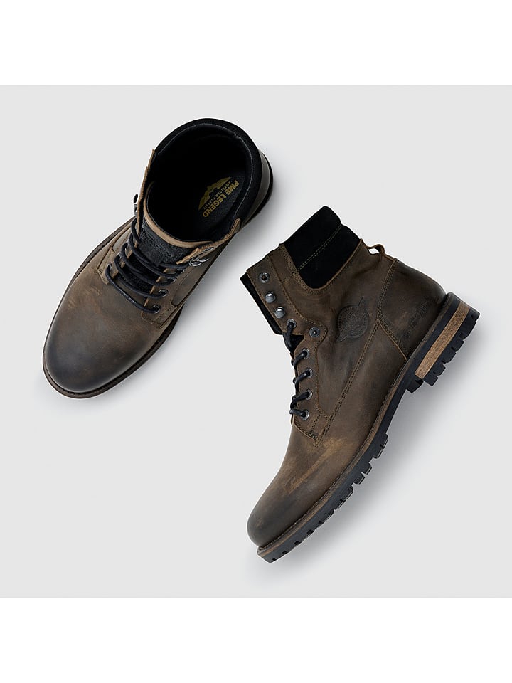 PME Legend Leder-Boots in Dunkelbraun günstig kaufen