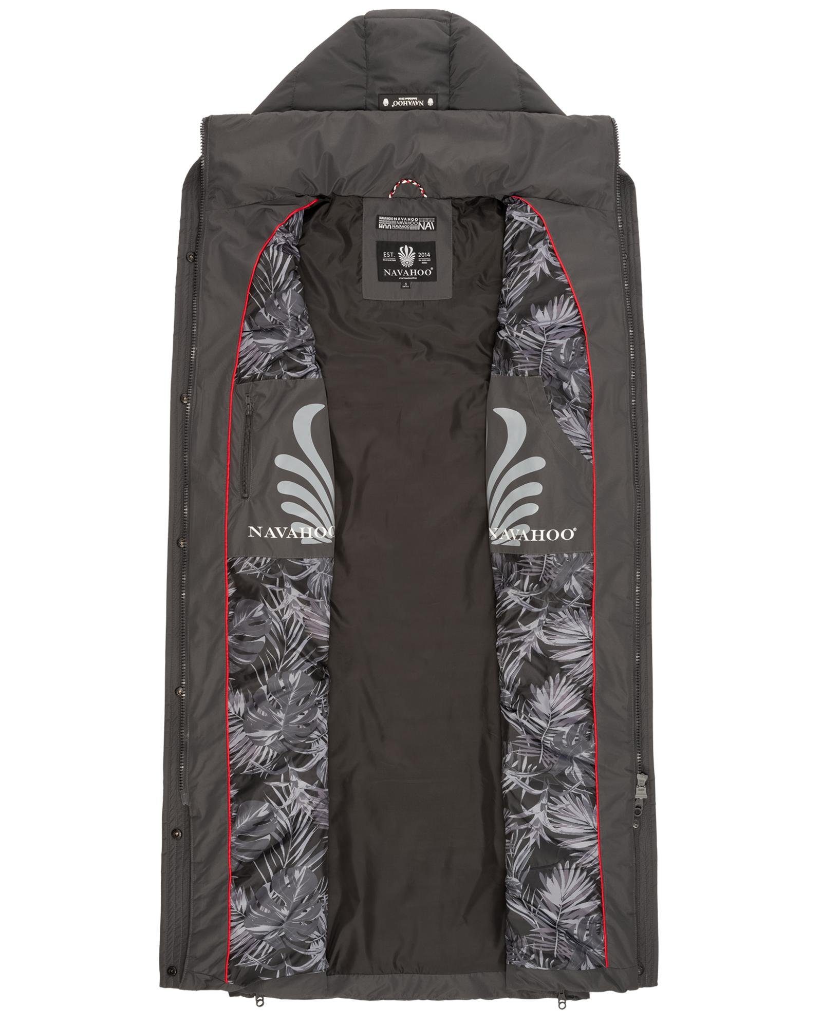 Navahoo Steppweste Brezelchen Warme, lange Damen Outdoor-Weste mit Kapuze