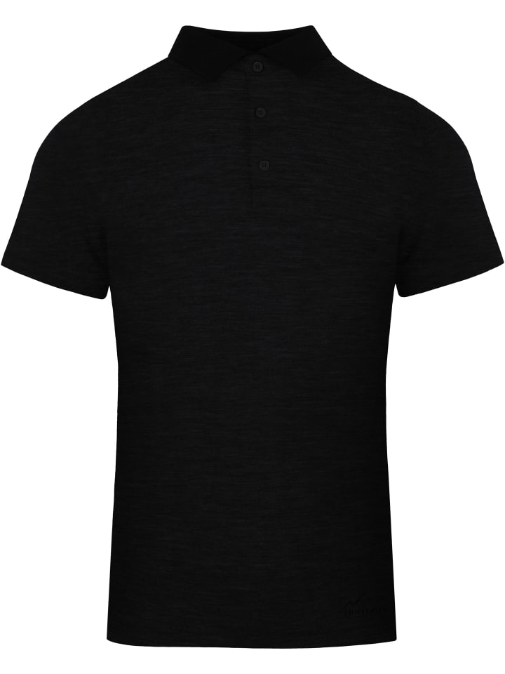 Normani Outdoor Sports Herren Merino Polo-Shirt Nowra in Schwarz günstig kaufen