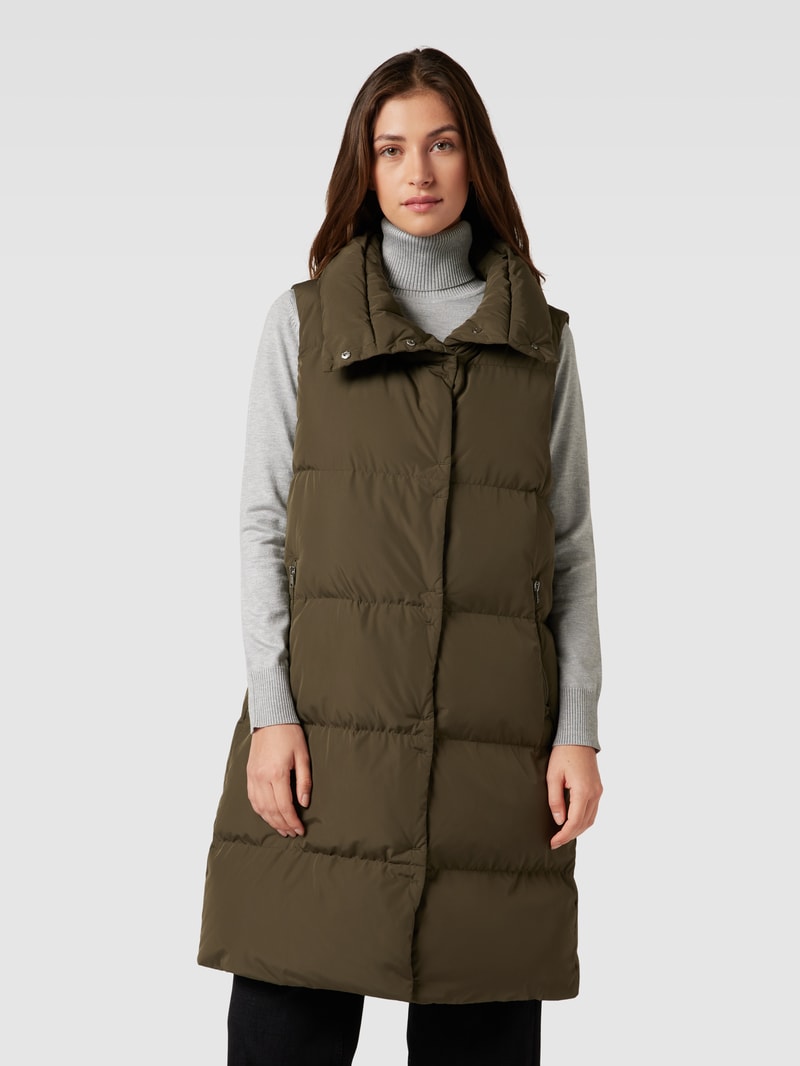 Steppweste mit Stehkragen in khaki