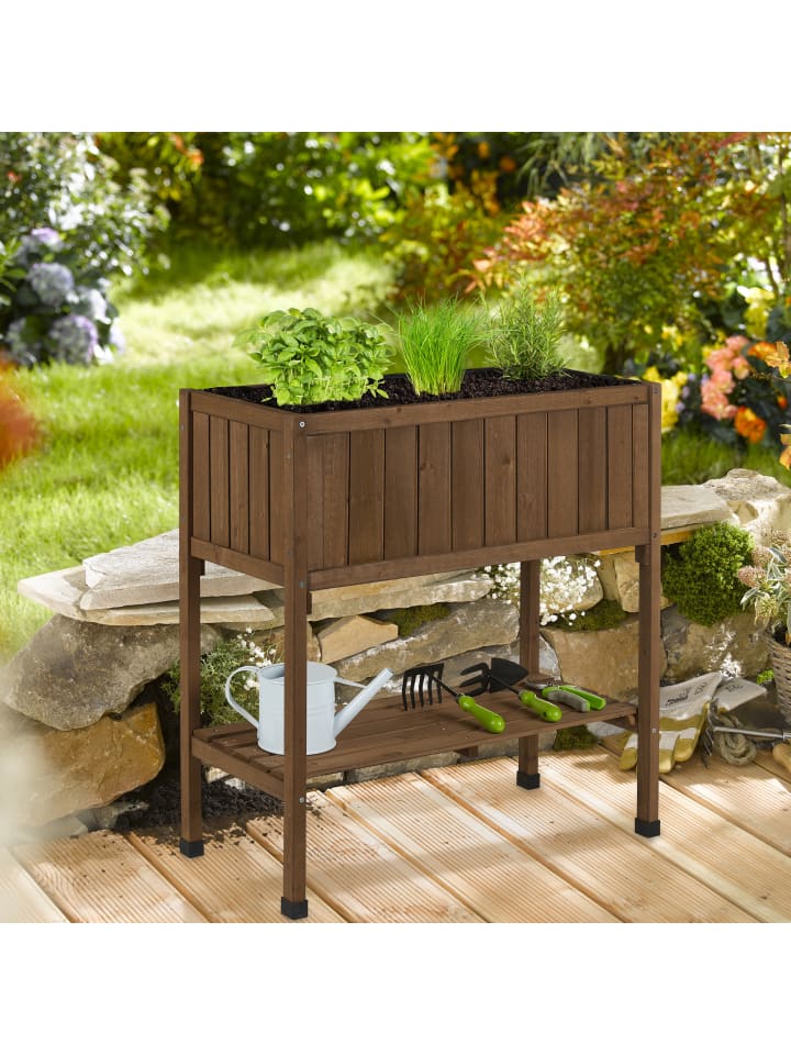 relaxdays Hochbeet in Braun - (B)74 x (H)80 x (T)38 cm günstig kaufen onesize