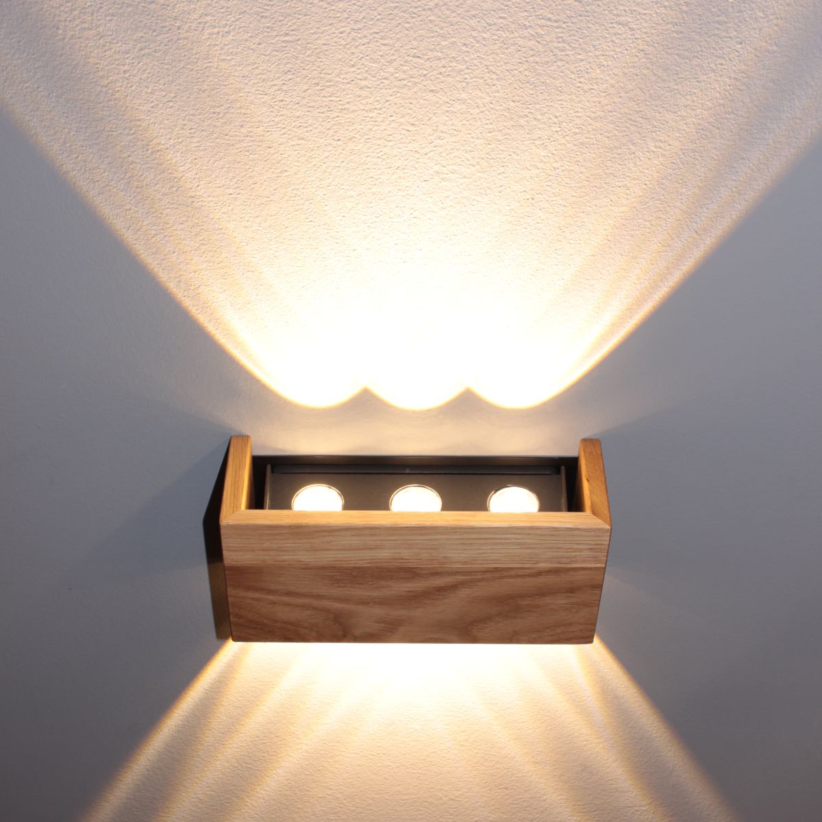 Fischer & Honsel 6-flg LED Wandlampe Shine-Wood 21 cm