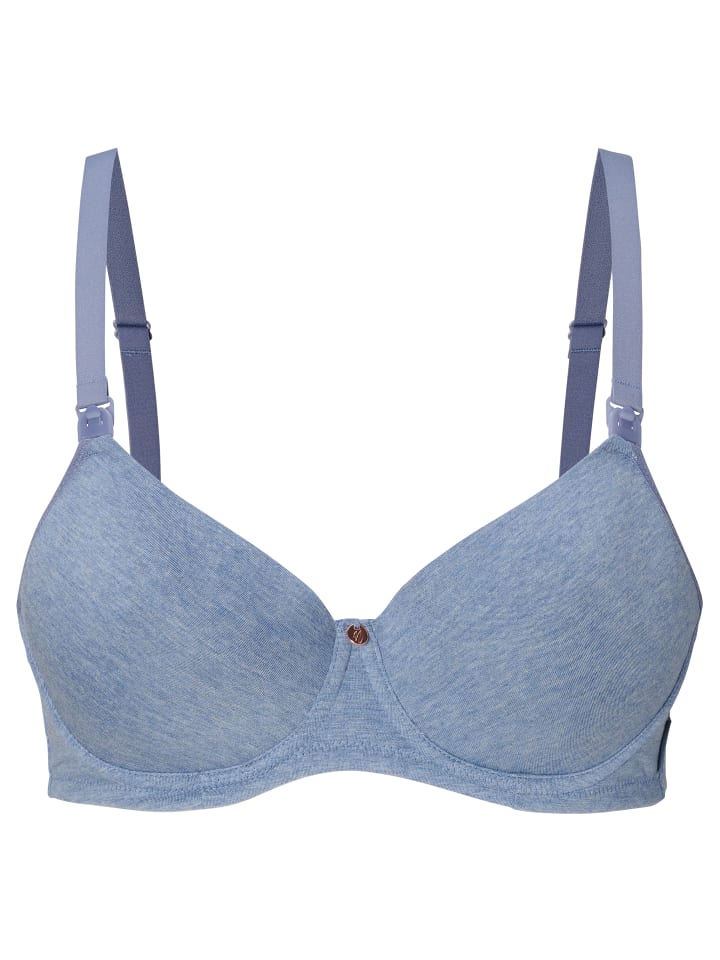 Noppies Gepolsterter Still-Bh Cotton Melange in Light Blue Melange günstig kaufen