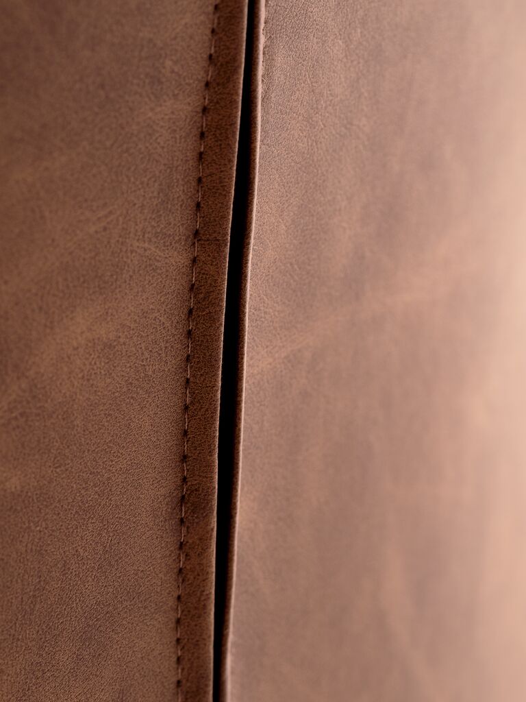 HYGUM Drehstuhl für Esszimmer aus Öko-Leder in Cognac/Schwarz