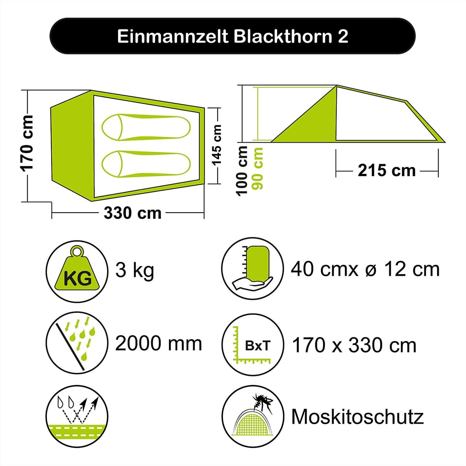 Zweimannzelt Blackthorn 2