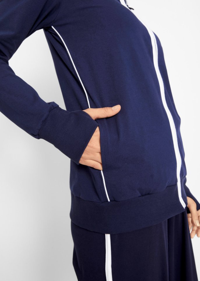 Stretch-Sweatjacke mit Baumwolle