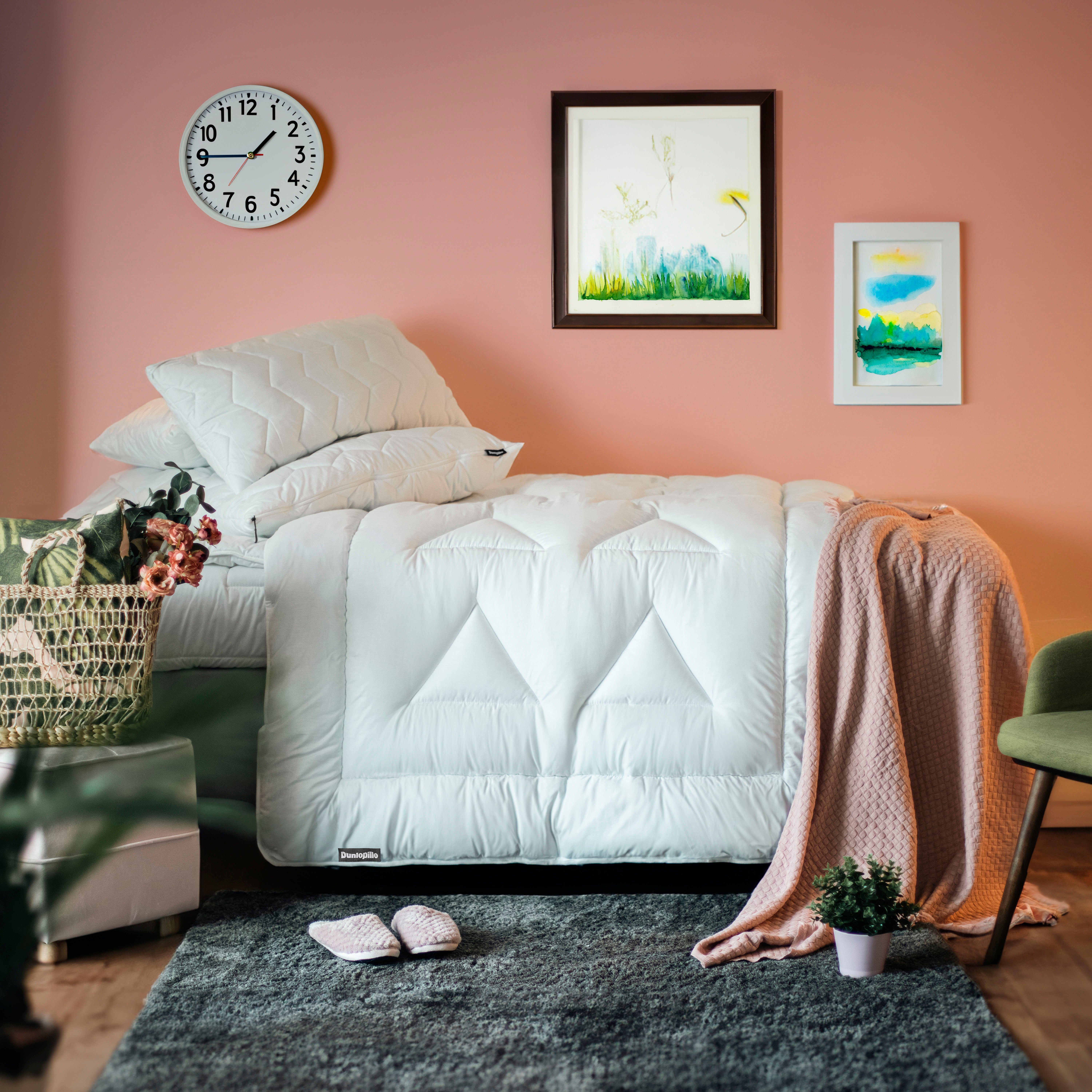 Baumwollbettdecke, Life Bettdecke 135x200, 155x220, Dunlofill® Vital High-Tech-Faser, Dunlopillo, Füllung: Polyester, Bezug: 100% Baumwolle, Bettdecke mit Aqua-Clean-Gewebe, Komfort, Pflegeleichtigkeit